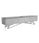 Meuble TV 200 cm bois et feuille de pierre