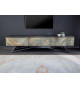Meuble TV 200 cm bois et feuille de pierre