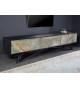 Meuble TV 200 cm bois et feuille de pierre