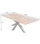 Table de repas 200 cm sesham et métal