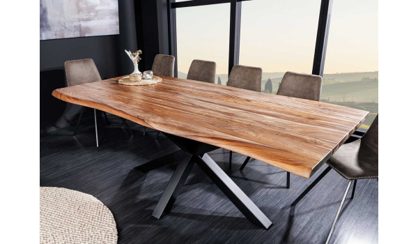 Table de repas 200 cm sesham et métal
