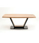 Table de repas en bois et socle en métal