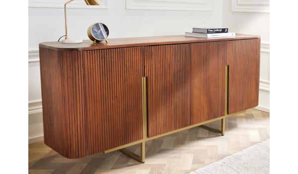 Buffet 160 cm rétro moderne bois massif