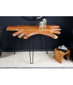 Console en acacia et métal 105 cm
