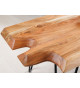 Table basse acacia et fer noir