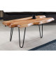 Table basse acacia et fer noir