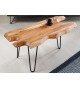 Table basse acacia et fer noir