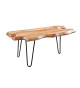 Table basse acacia et fer noir