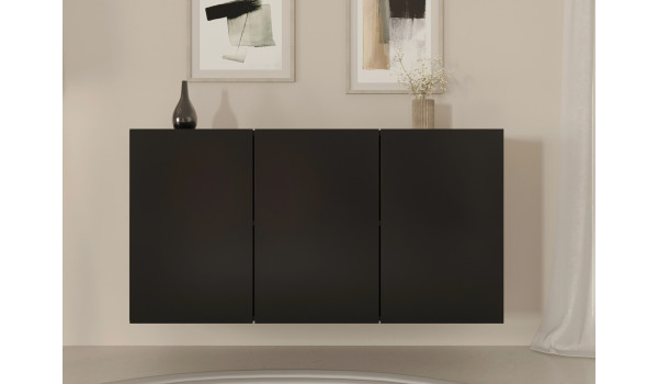 Buffet suspendu noir 160 cm