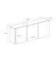 Buffet suspendu noir 160 cm