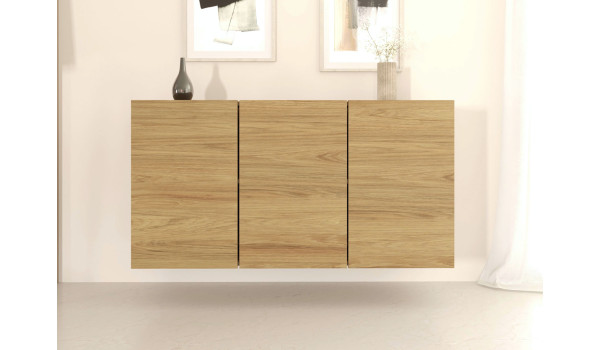Buffet 3 portes suspendu bois hickory