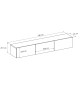 Meuble TV suspendu blanc 180 cm