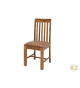 Chaises en sesham et tissu marron