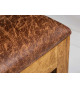 Chaises en sesham et tissu marron