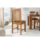 Chaises en sesham et tissu marron