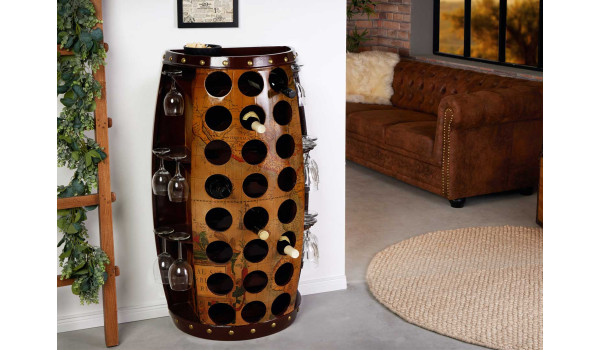 Meuble de bar tonneau à vin 95 cm