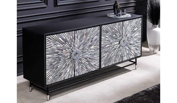 Buffet contemporain noir et argenté