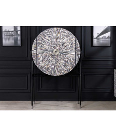 Buffet haut marqueterie noir et argenté