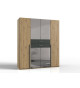 Armoire avec miroir 180 cm chêne artisan et graphite