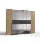 Grande armoire dressing 270 cm chêne artisan et graphite