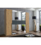 Armoire 225 cm avec miroirs et tiroirs