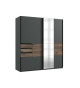 Armoire portes coulissantes graphite et chêne flagstaff