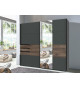 Armoire portes coulissantes graphite et chêne flagstaff