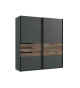 Armoire portes coulissantes graphite et chêne flagstaff