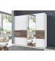 Armoire moderne 180 cm blanc et bois