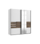 Armoire moderne 180 cm blanc et bois