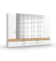 Armoire dressing blanc et bois avec 6 tiroirs