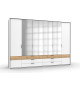 Armoire dressing blanc et bois avec 6 tiroirs