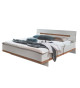 Lit blanc et bois chevets suspendus