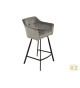 Fauteuils de bar en velours gris