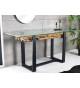 Console en teck et verre sécurit 150 cm