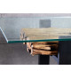 Console en teck et verre sécurit 150 cm