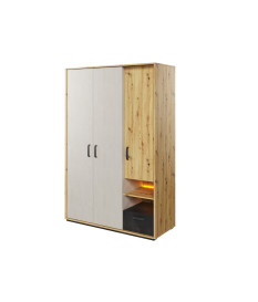 Armoire 130 cm chambre ado avec led
