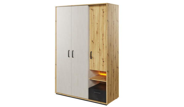 Armoire 130 cm chambre ado avec led