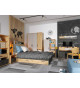 Armoire 130 cm chambre ado avec led
