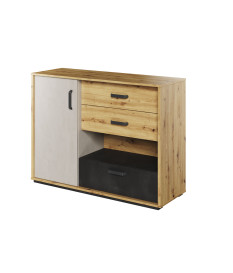 Commode chambre ado bois et gris