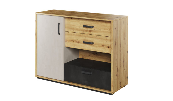 Commode chambre ado bois et gris