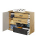 Commode chambre ado bois et gris