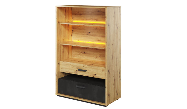 Bibliothèque industrielle avec led chambre ado