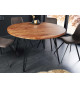 Table à manger ronde en acacia et métal noir