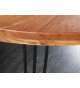 Table à manger ronde en acacia et métal noir
