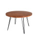 Table à manger ronde en acacia et métal noir