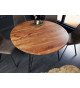 Table à manger ronde en acacia et métal noir