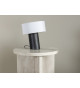 Bout de canapé marbré beige 40 cm