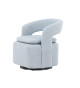 Fauteuil rotatif en tissu bouclé bleu clair