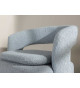 Fauteuil rotatif en tissu bouclé bleu clair
